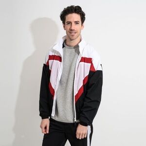 NEW GUESS Sporty Triangle Logo Windbreaker SZ L